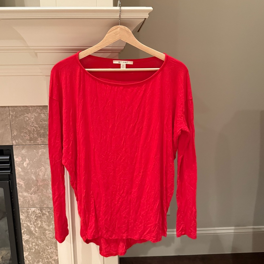 Miami Vibrant Red Long Sleeve Top